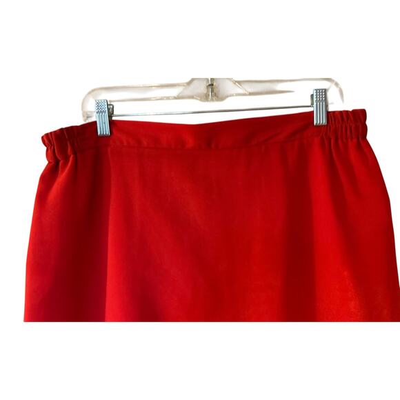 Tally Taylor Red Trumpet Midi Skirt SZ 18 W Lined Layered Christmas 90's VTG - Picture 2 of 6